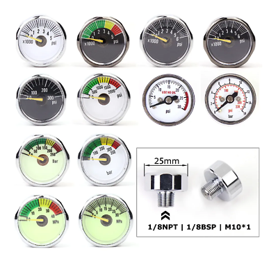 #ad PCP Air Mini Micro Pressure Gauge Manometre Manometer 1 8BSP G1 8 1 8NPT M10 M8 $14.00