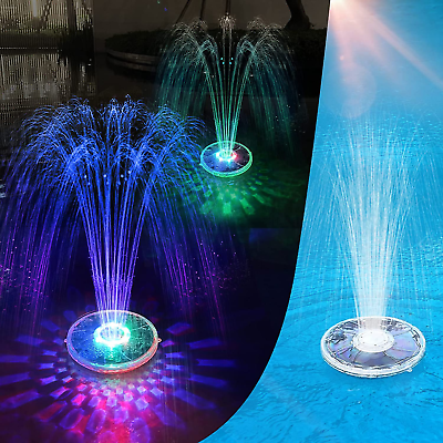#ad Solar Pool Fountain with Underwater Lights6 Lighting Modes Floating Pool Founta $65.99