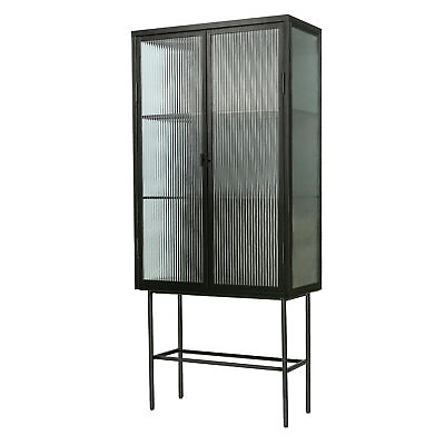 #ad Glass High Cabinet Storage Dual Doors 3 Detachable Wide Shelves Dust free G1G8 $214.93