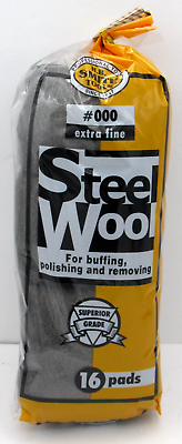 H.B. Smith Tools Steel Wool Extra Fine Superior Grade #000 16 pads $9.89