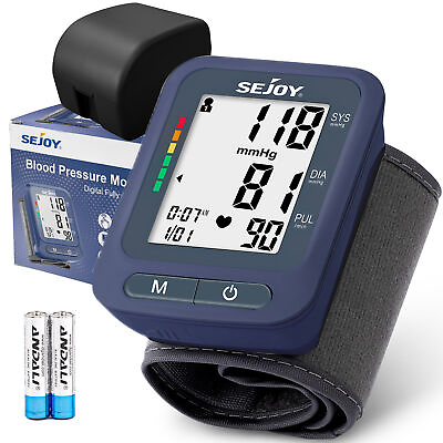 #ad SEJOY Blood Pressure Monitor Wrist Large LCD Display Bp Machine for Home Use $14.99
