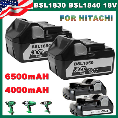 #ad #ad 1 2Pack For Hitachi 6.5Ah 18V Battery BSL1850 BSL1840 BSL1830 BSL1815X Li ion US $30.98