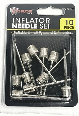 #ad NEW 10 piece Inflator Needle Set suitable for all inflatables Max Force Tools $4.99