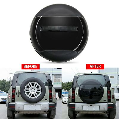 #ad Black Spare Tyre Tire Cover Fits For 2020 2024 Land Rover Defender 90 110 130 $228.00
