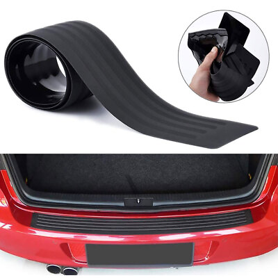 #ad Car Trunk Door Sill Plate Protector Universal Guard Strip Rear Bumper Moulding $19.55