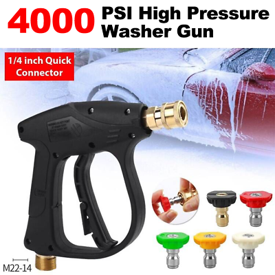 #ad High Pressure 4000PSI Car Power Washer Gun Spray Nozzle and Short Wand Kit $15.99