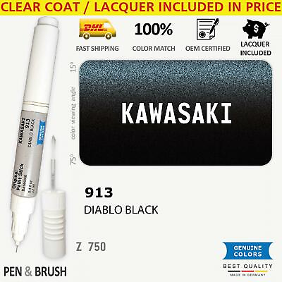 #ad 913 Touch Up Paint for Kawasaki Black Z 750 17K KAW 913 DIABLO BLACK Pen Stick S $14.99
