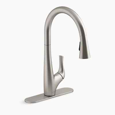 #ad Kohler Bevin Pull Down Kitchen Faucet Vibrant Stainless R43210 VS $85.00