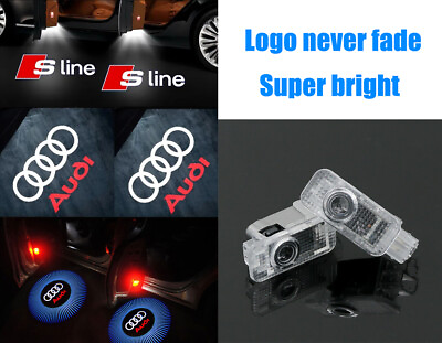 #ad For AUDI Door Logo Lights LED Laser Ghost Shadow Projector Courtesy CAR 2 4 pcs $20.88