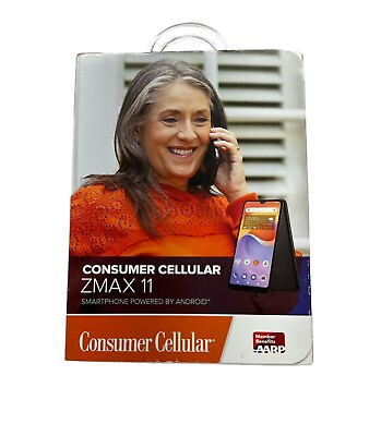 #ad Consumer Cellular ZTE ZMAX 11 Prepaid Android Smartphone 32GB Model Z6251 Black $45.00