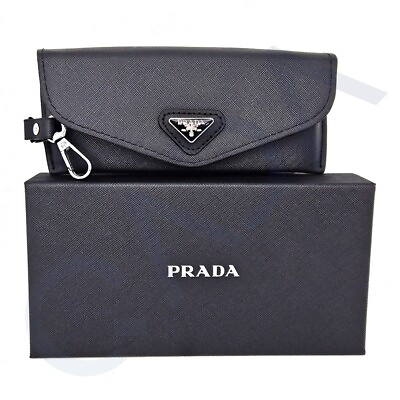 #ad Prada Saffiano Soft Leather Case for Eyeglasses Sunglasses w Cloth amp; Box $19.99