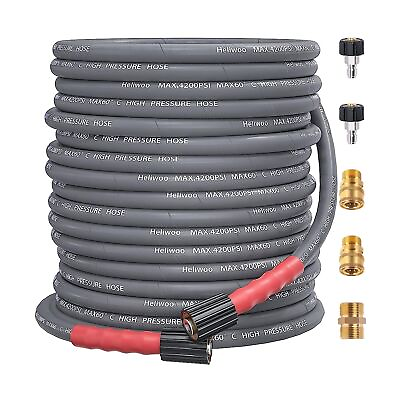 #ad #ad Heliwoo Pressure Washer Hose 100ft Commercial Grade Steel Wire Braided Kink ... $122.02