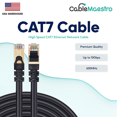 #ad CAT7 Ethernet Cable LAN Copper Patch Cord S FTP Shielded Wire Gaming 6 200FT Lot $56.95