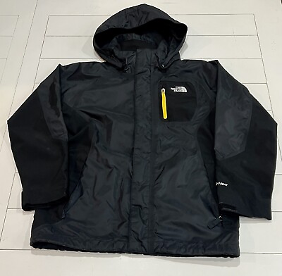 #ad #ad The North Face Atlas Triclimate HyVent Jacket Black Yellow Full Zip Youth Medium $29.95