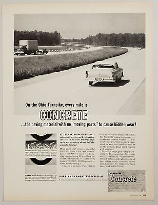 #ad #ad 1959 Print Ad Concrete for Highways Portland Cement Association Ohio Turnpike $15.28