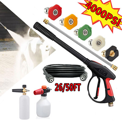 #ad 4000PSI High Pressure Car Power Washer Gun Spray Wand Lance Nozzle Hose Kits $13.99