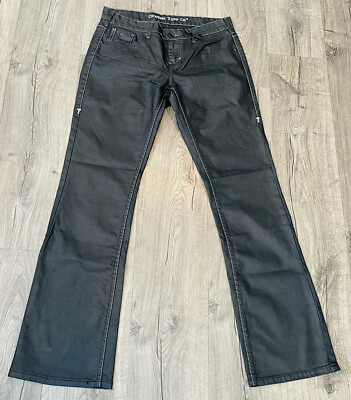 #ad NWT Cowgirl Tuff Blackout Black Coated Denim Western Bootcut Jeans Size 28x35 $14.99