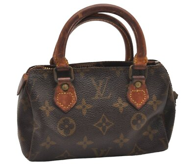 #ad Authentic Louis Vuitton Monogram Mini Speedy Hand Bag Purse Old Model Junk 1841J $224.00