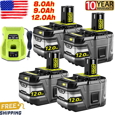 #ad 4PACK 18V 12.0Ah For RYOBI P108 One Plus High Capacity Battery Lithium Ion New $150.98
