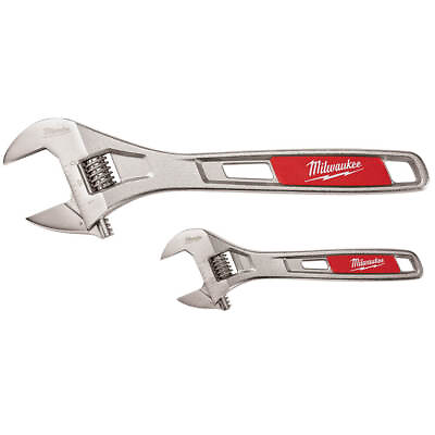 #ad Milwaukee 48 22 7400 6 and 10 Inch Parallel Jaw Adjustable Wrench Set 2pc $32.97
