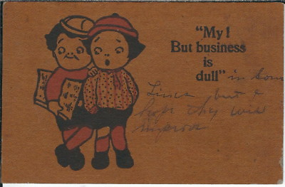 #ad BA 422 My But Business is Dull Boy and Girl 1907 1915 Golden AgePostcard $13.50