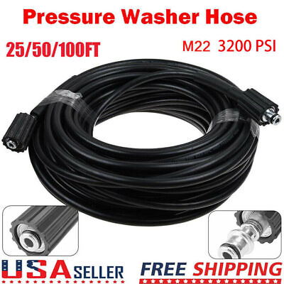 #ad 50FT x 1 4quot; Inch 5800 MAX PSI Pressure Washer Replacement Hose M22 14MM Bass $18.41