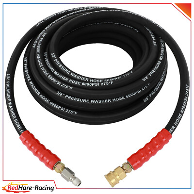 #ad High Quality 6000 PSI Pressure Washer Hose 3 8quot; x 50ft Non Marking R2 Rating New $60.88