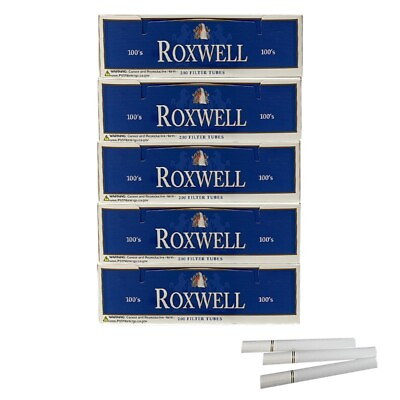 #ad Cigarette Tubes 100mm Size Smooth Blue Pre Rolled 5 Box of 200 Tubes by Roxwell $19.10