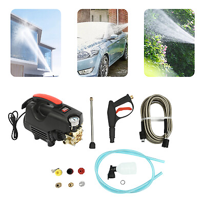 #ad 80 Bar Electric Car Pressure Spray Washer with Extension Tube Hose Foam Bottle $123.08