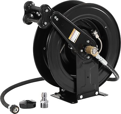 #ad #ad High Pressure Washer Hose Reel for Water Air Oil 3 8quot; X 50FT Steel Dual Arm $223.19