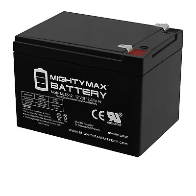 #ad Mighty Max ML12 12F2 12 Volt 12 AH F2 Terminal Rechargeable SLA AGM Battery $27.99