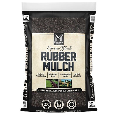 #ad Member#x27;s Mark Black Rubber Mulch 1.25 Cubic Feet $18.99