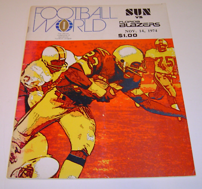 #ad Vintage 1974 World Football Program Southern California Sun vs Florida Blazers $25.00