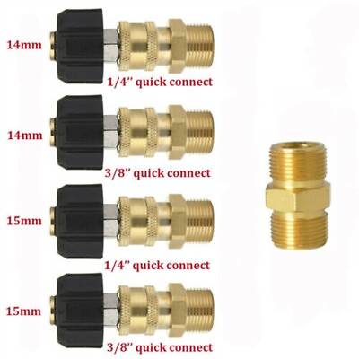 #ad Pressure Washer Adapter Set 14mm 15mm For Spray Tool Hose And Pump M22 $8.21