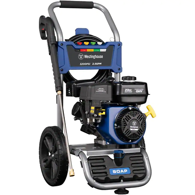 #ad 3200 PSI 2.5 GPM Gas Powered Axial Cam Pump Cold Water Pressure Washer with Soap $373.86