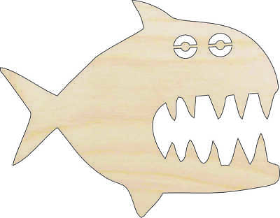 #ad #ad Piranha Fish Laser Cut Wood Shape FSH29 $59.94