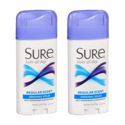 #ad Sure Original Solid Anti Perspirant and Deodorant Regular Scent 2.7 Ounces ... $20.62