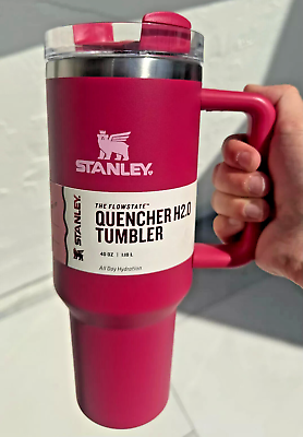 #ad Valentine Day Cosmo Pink Stanley Cup 40oz Quencher H2.0 Stanley Tumbler New 2024 $39.99