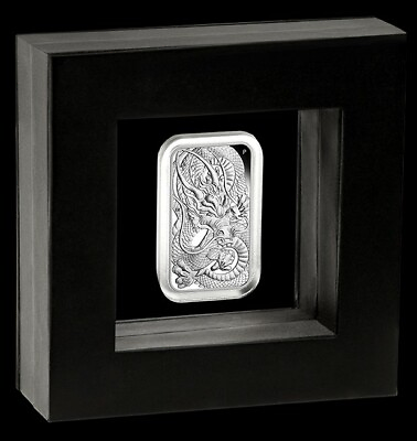 #ad 2021 Australian Dragon 1 oz Proof Silver Coin Bar Perth Mint New in BoxCOA $84.99