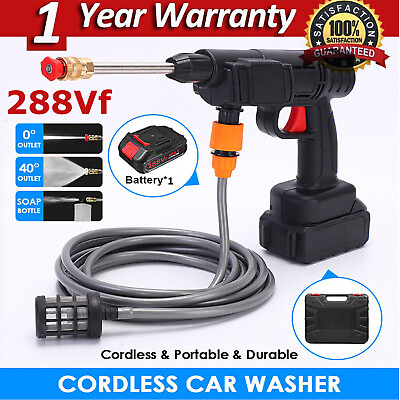 450W Hi Pressure Car Washer Kit Wireless Portable Car Wash Cleaner Water Gun #ad $36.88