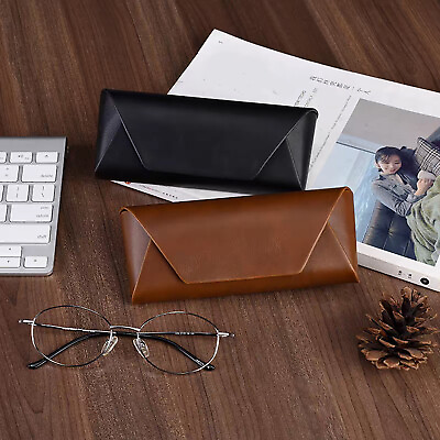 #ad 1Pc PU Leather Glasses Bag Anti Pressure Protective Cover Glasses Supplies NEW $4.51
