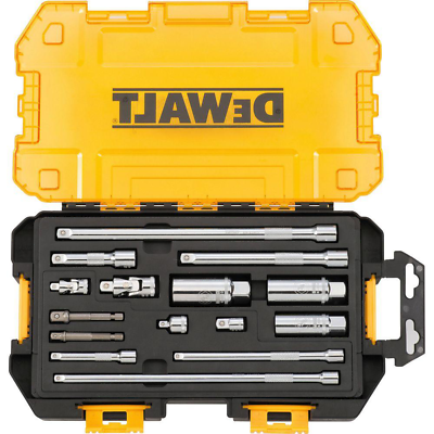 #ad Dewalt Drive Tool Accessory Set 1 4 in. 3 8 in. Storage Case Clear Lid 15 Piece $34.87