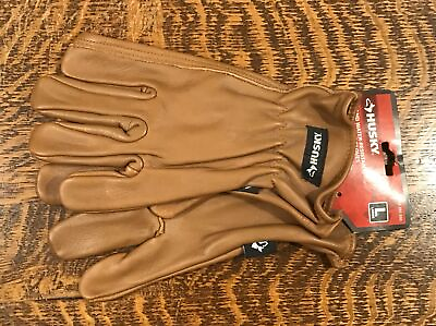 #ad Husky Oil And Water Resistant Brown Leather Cowhide Gloves Size Large $19.99