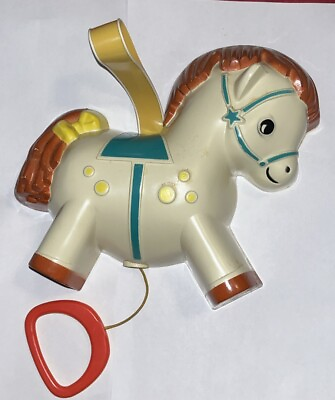 Fisher Price Pony Music Box Pull A Tune VTG 1968 Musical Crib Hanger Baby Toy #ad #ad $14.00
