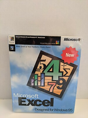 #ad Microsoft Excel Designed for Windows 95 3.5quot; Floppy Disk 62316 NOS SEALED USA $82.50