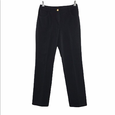 #ad St. John High Rise Straight Jeans Black Denim Womens Size 6 $60.79