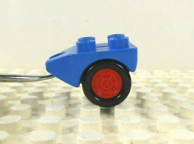 Lego Duplo Item Trailer Cart small 2x2 2 Wheels blue w red wheels $3.49