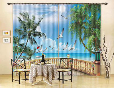 #ad Hot Sea Breeze template 3D Curtain Blockout Photo Printing Curtains Drape Fabric AU $319.99