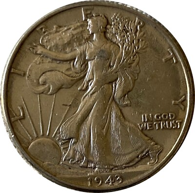 #ad 1943 Silver Walking Liberty Half Dollar Grading VF XF 90% Silver $16.75