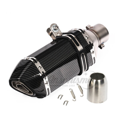 #ad 51mm Universal Motorcycle Exhaust Muffler Short Carbon Gobo Slip On w DB Killer $46.54